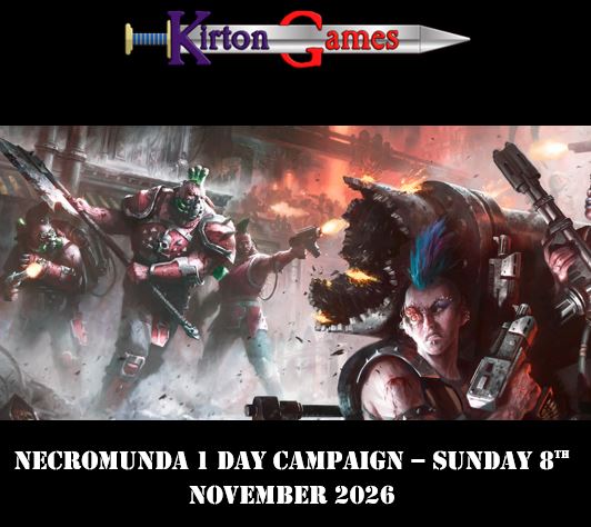 Necromunda 1 Day Campaign Sunday 8th November 2026