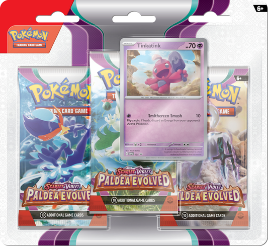 Pokémon TCG: Pokemon Scarlet & Violet Paldea Evolved: 3 Pack Blister Tinkatink or Varoom