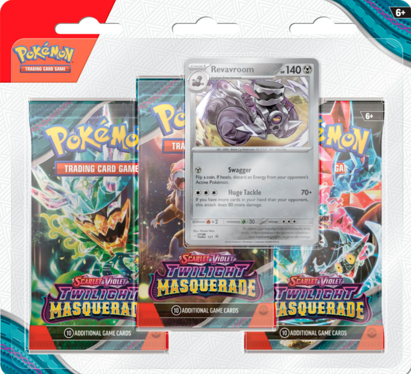 Pokemon TCG: Scarlet & Violet 6 - Twilight Masquerade - 3-Pack - Revavroom