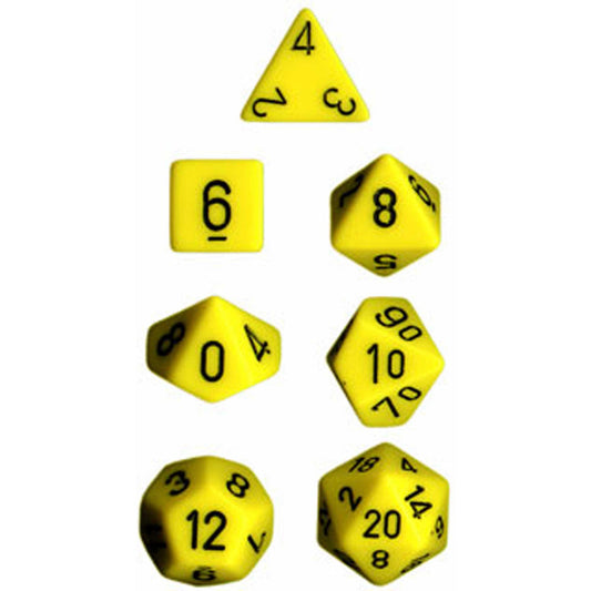 Polyhedral Dice: Opaque - Yellow with Black (7)