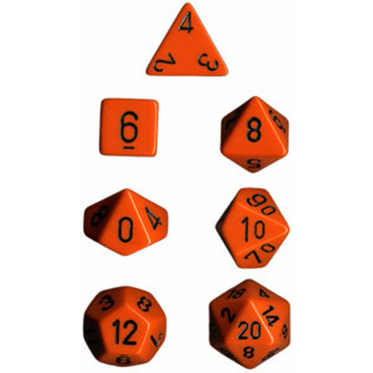 Polyhedral Dice: Opaque - Orange with Black (7)