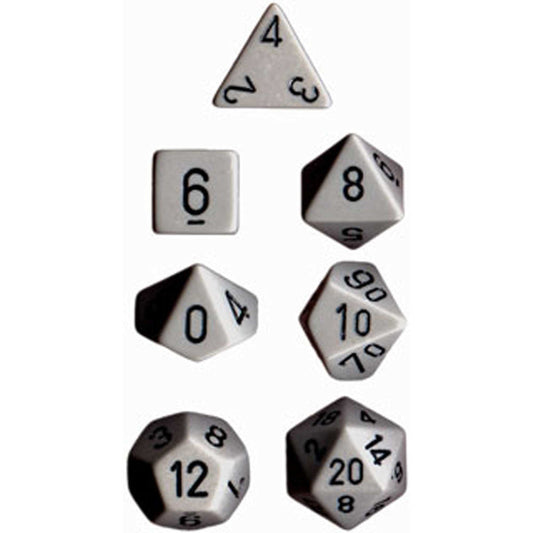 Polyhedral Dice: Opaque - Grey with Black (7)