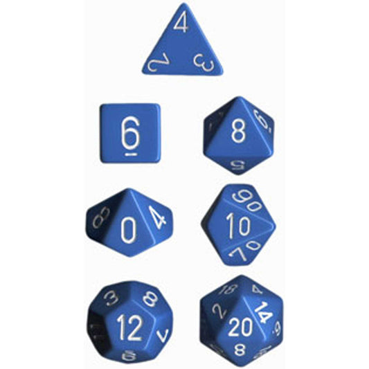 Polyhedral Dice: Opaque - Light Blue with White (7)