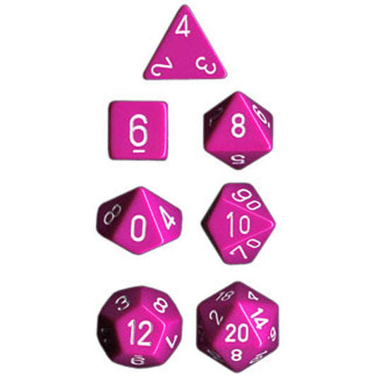 Polyhedral Dice: Opaque - Light Purple with White (7)