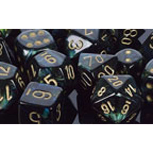 Polyhedral Dice: Scarab - Jade with Gold (7)