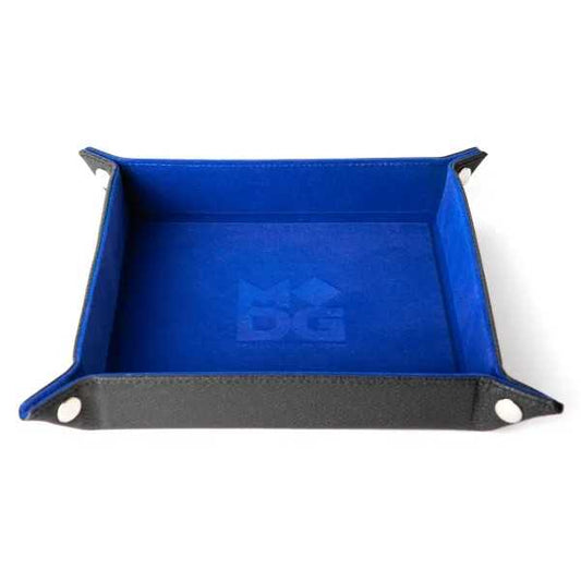 Fold Up Velvet Dice Tray: Blue (Leather Backed)