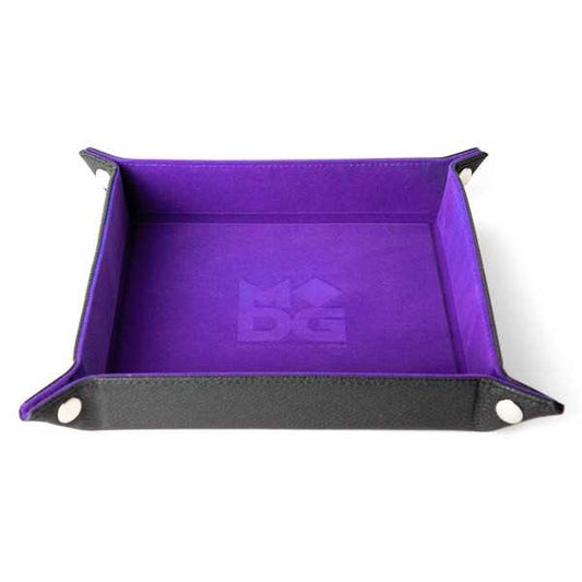 Fold Up Velvet Dice Tray: Purple (Leather Backed)