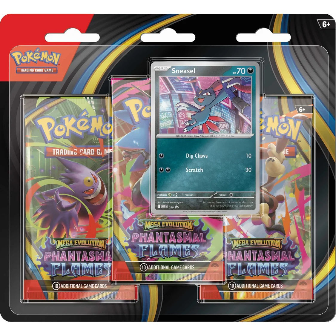 Pokemon TCG: Mega Evolution Phantasmal Flames - 3 Pack - Sneasel