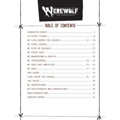 Werewolf: The Apocalypse 5th Edition Expanded Character Sheet Journal