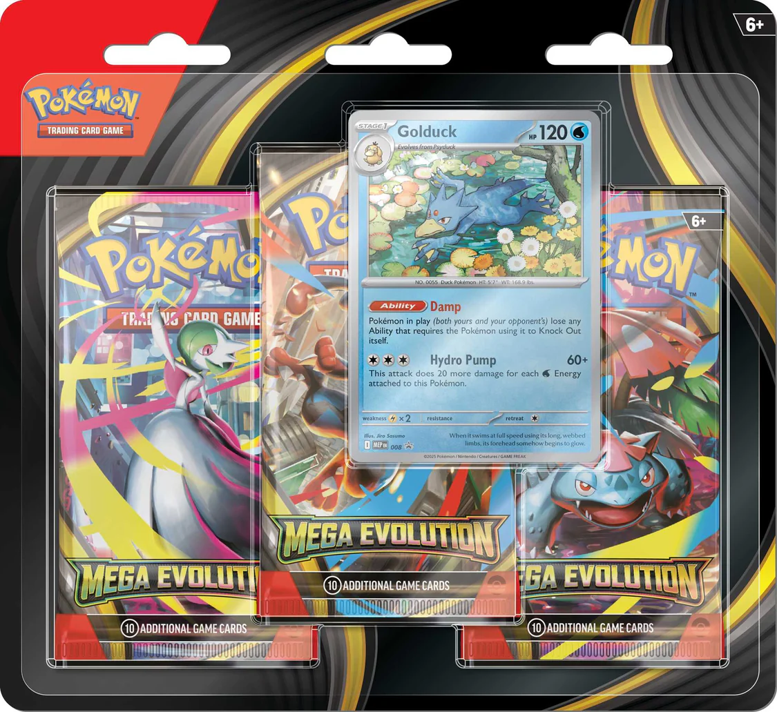 Pokemon TCG: Mega Evolution - 3-Pack - Golduck