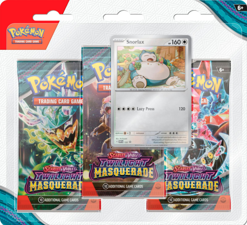 Pokemon TCG: Scarlet & Violet 6 - Twilight Masquerade - 3-Pack - Snorlax