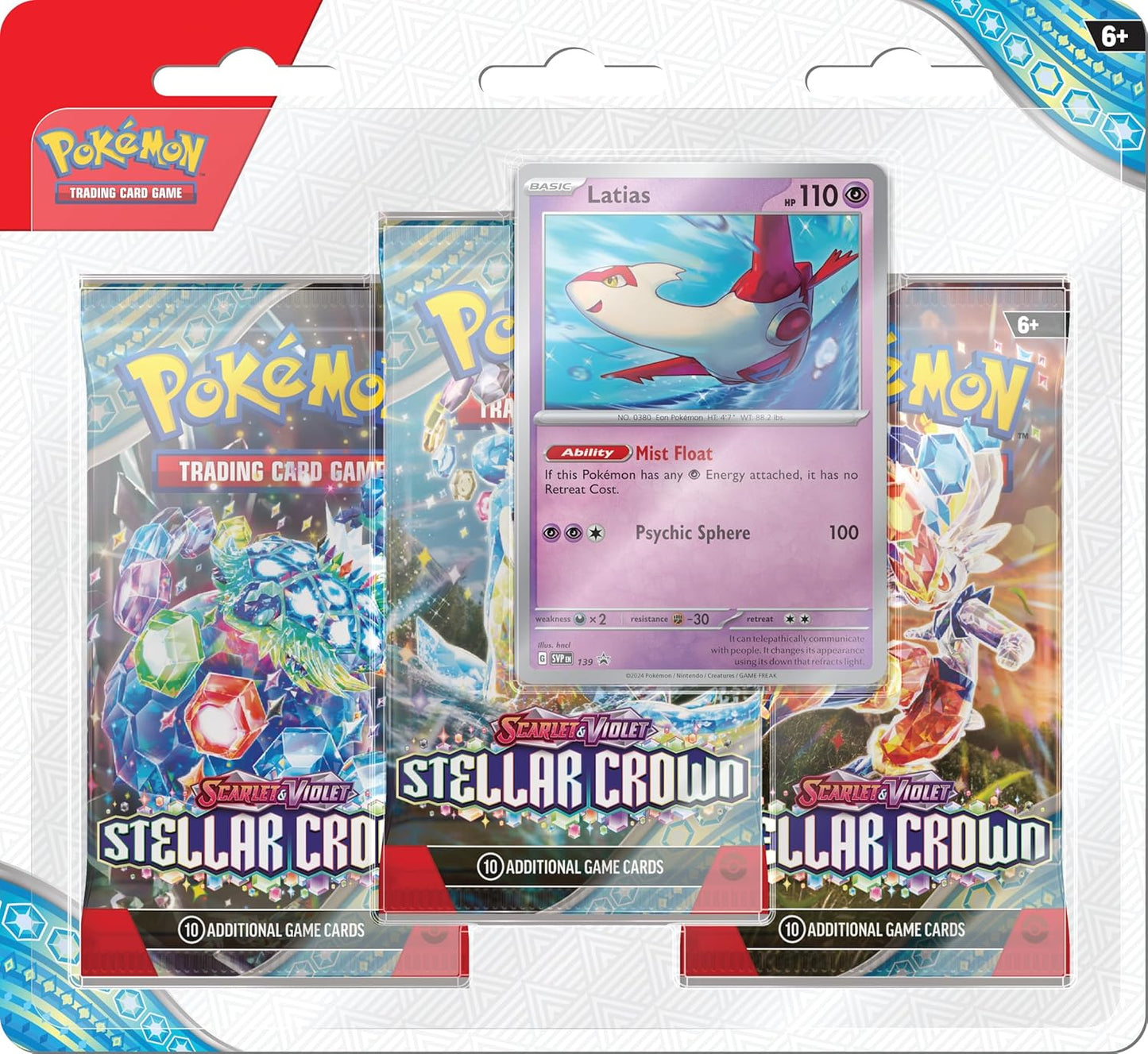 Pokemon TCG: Scarlet & Violet Stellar Crown Latias 3-Pack Blister