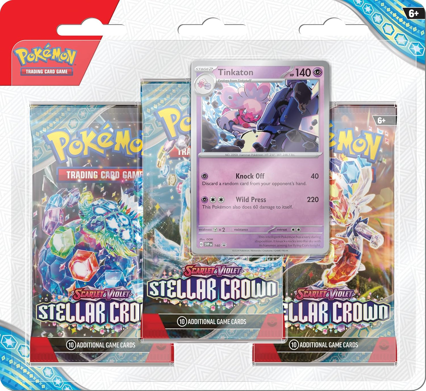 Pokemon TCG: Scarlet & Violet Stellar Crown Tinkaton 3-Pack Blister