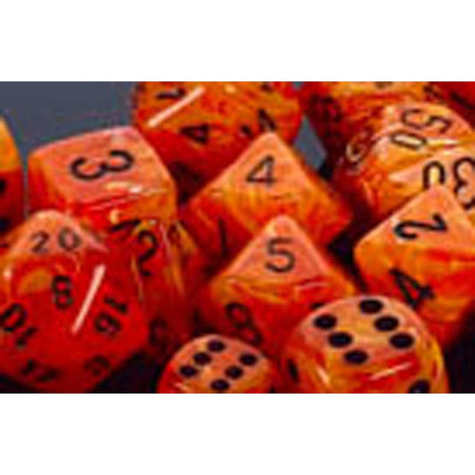 Polyhedral Dice: Vortex - Orange with Black (7)