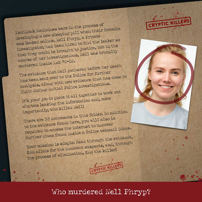 Cryptic Killers - Murder at MediLuck Medicines