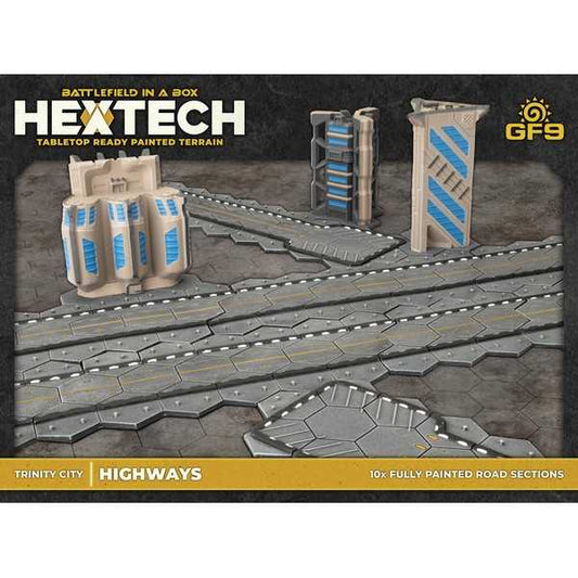 Hextech Tabletop Ready Painted Terrain: Trinity City - Highways