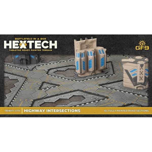 Hextech Tabletop Ready Painted Terrain: Trinity City - Highways Intersections