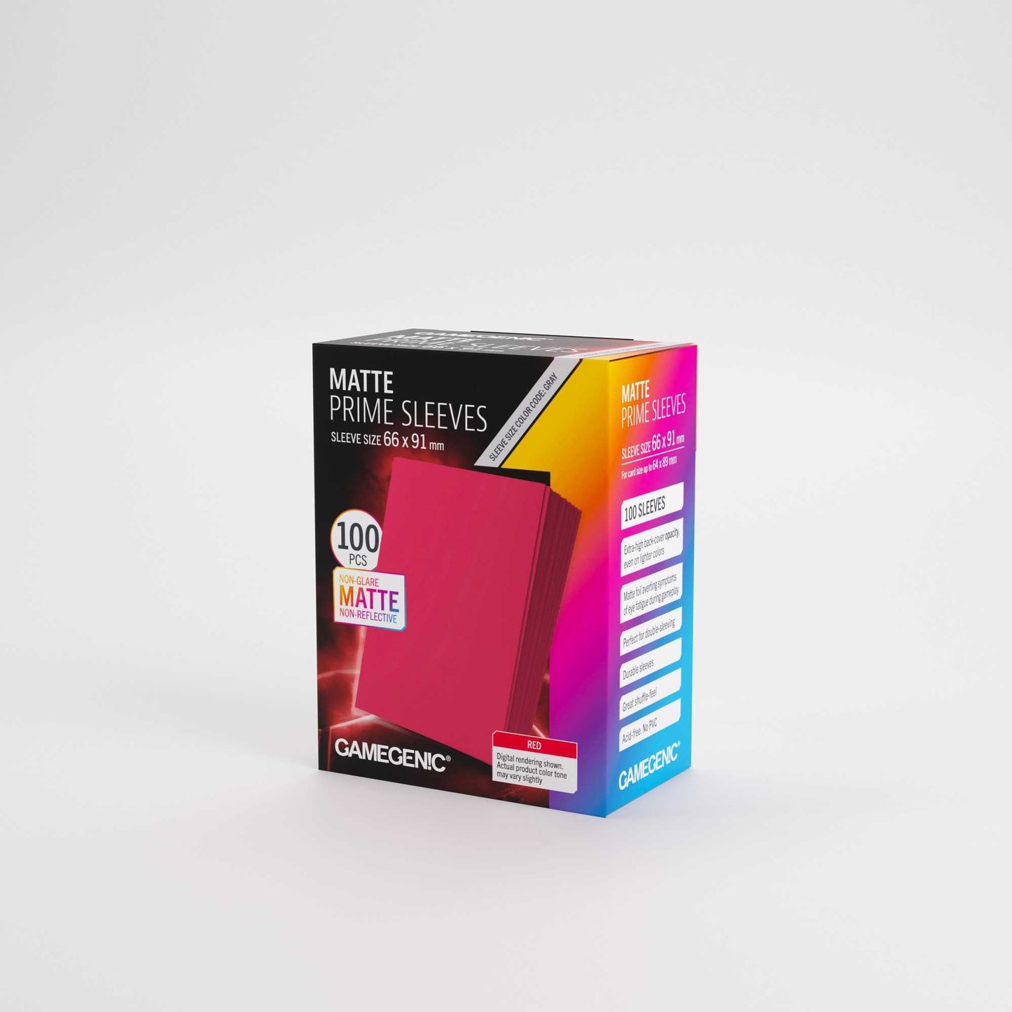 Gamegenic Matte Prime Sleeves Red 66x91 (100 ct.)