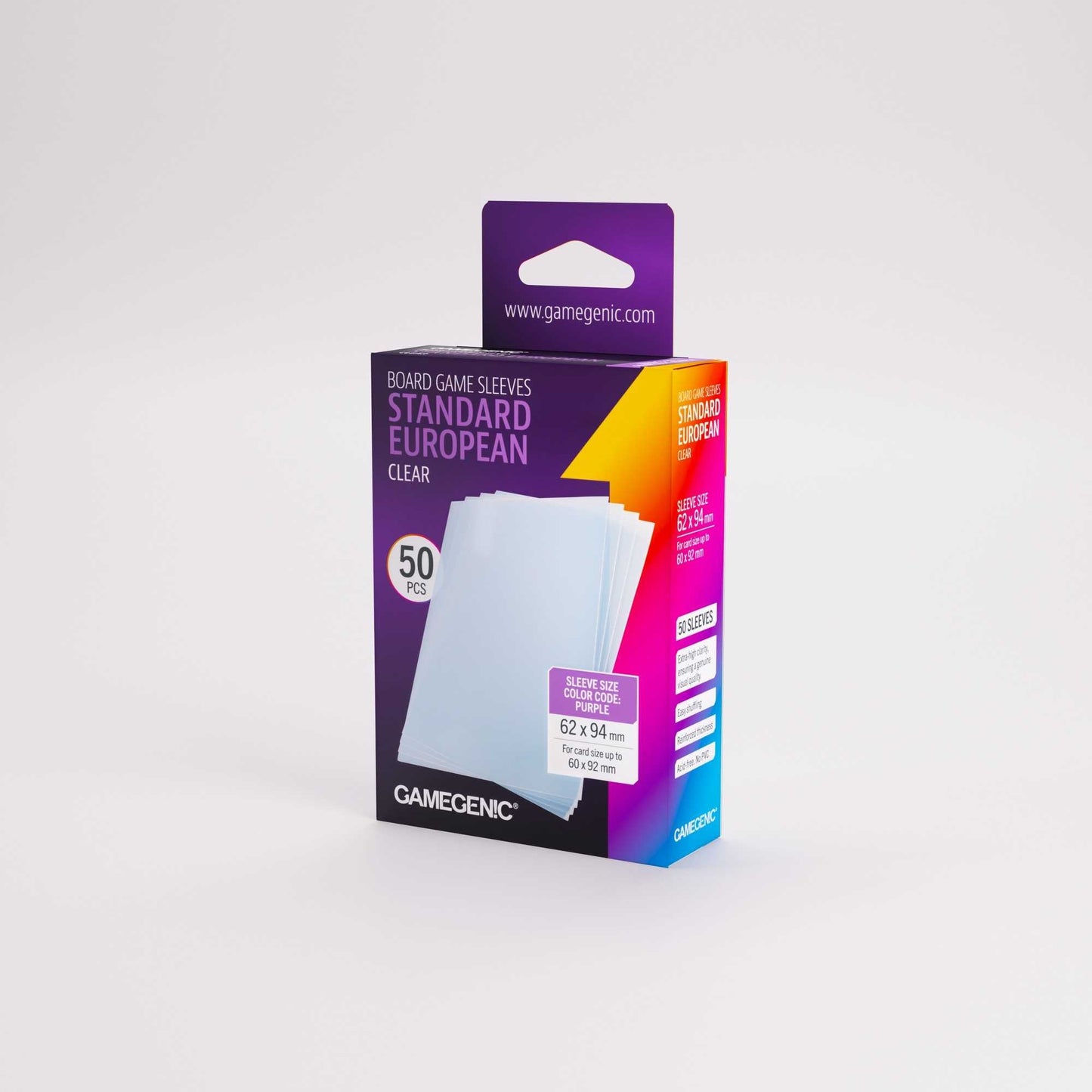 Gamegenic Board Game Sleeves Standard European Clear (50 ct.)