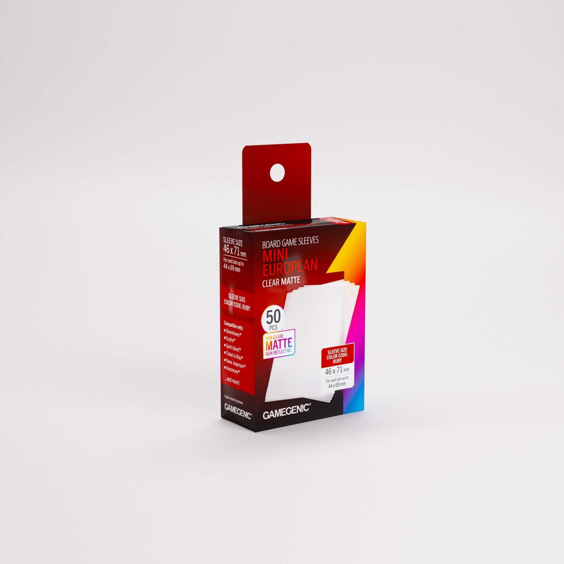 Gamegenic Board Game Sleeves Mini European Clear Matte (50 ct.)