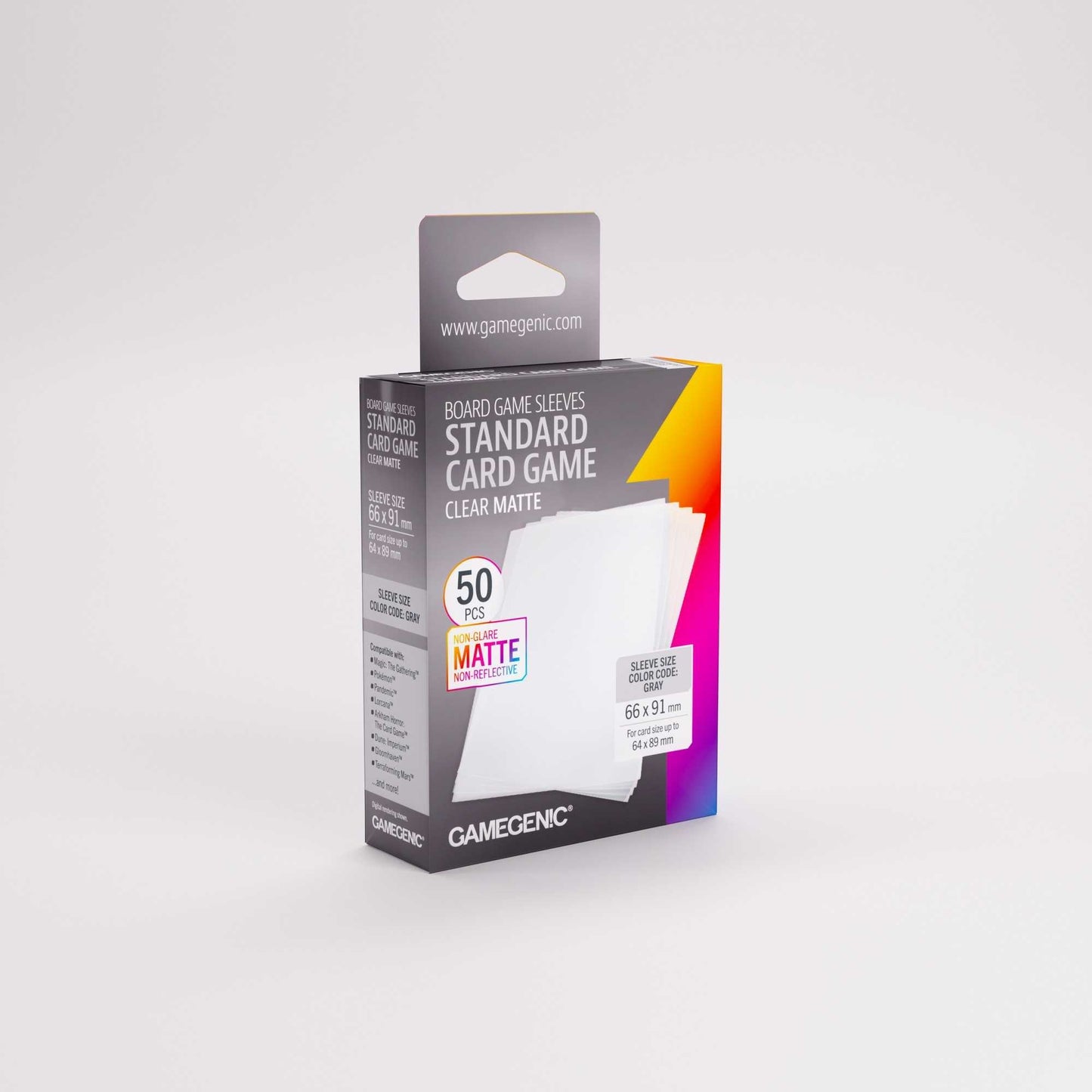 Gamegenic Board Game Sleeves Standard Card Game Clear Matte (50 ct.)