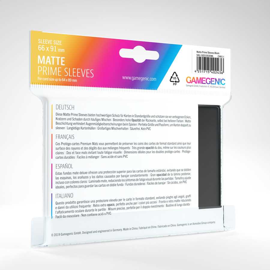 Matte Prime Sleeves - Black (100)