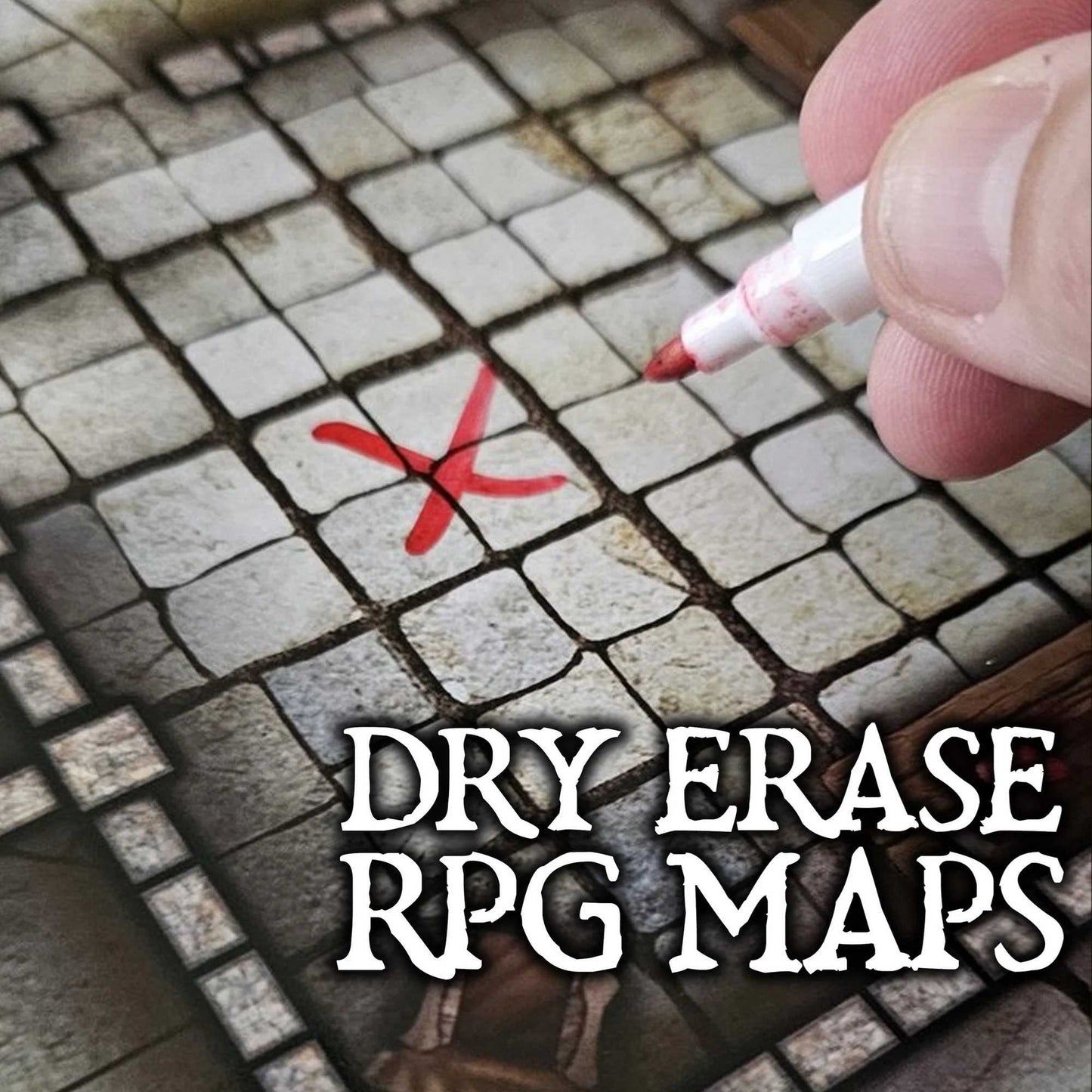 Essential RPG Battle Maps - Starter Set. 6 Plain Wet/Dry Erase Battle Maps with 1 inch grid