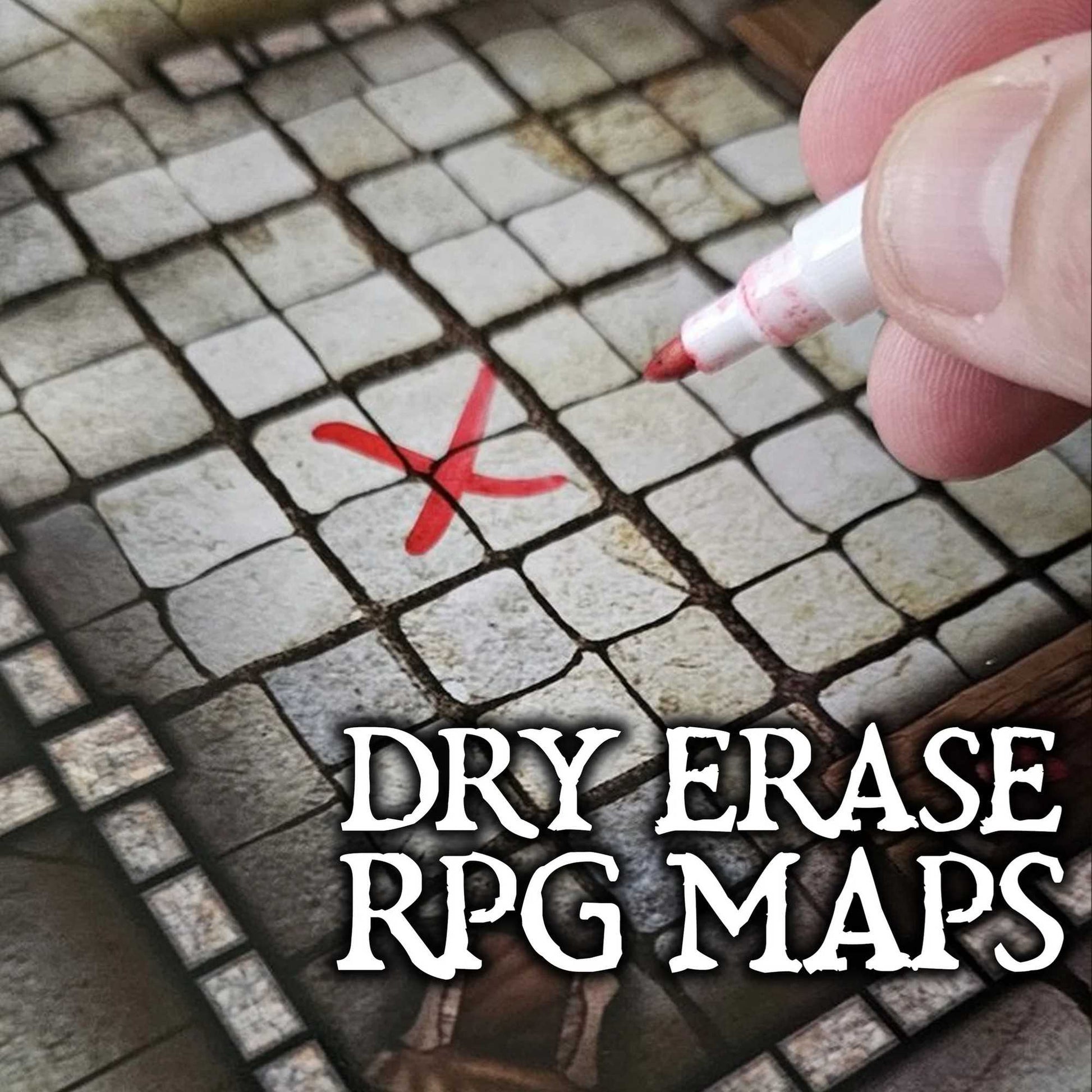 Essential RPG Battle Maps - Starter Set. 6 Plain Wet/Dry Erase Battle Maps with 1 inch grid