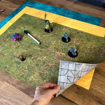 Essential RPG Battle Maps - Starter Set. 6 Plain Wet/Dry Erase Battle Maps with 1 inch grid
