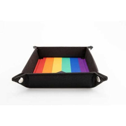 FanRoll: Gaymers Pride: Pride Fold Up Velvet Dice Tray - Rainbow Flag