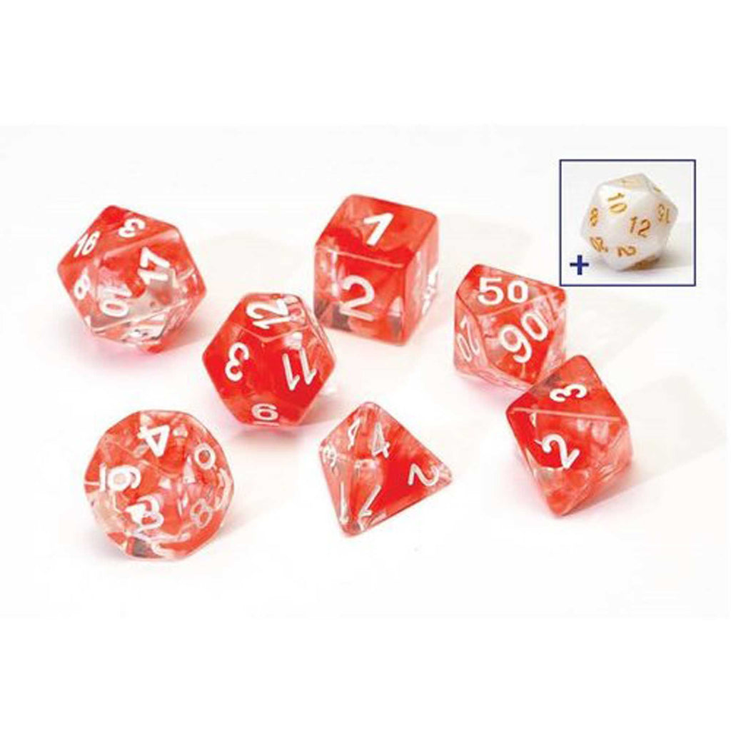 Polyhedral Dice: Red Cloud Transparent