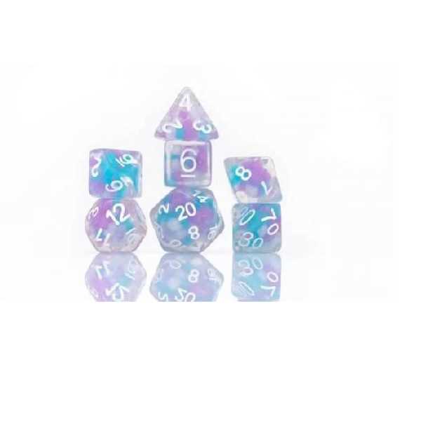 Sirius Dice: Cotton Candy Glowworm, Glow in the Dark Poly Set