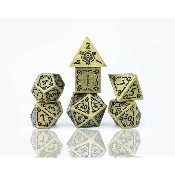 Sirius Dice: Illusory Metal Gold Poly Set