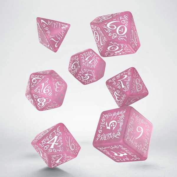 Q-Workshop Elvish Shimmering Pink & White Dice Set