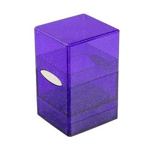 Satin Tower Deck Box - Glitter Purple