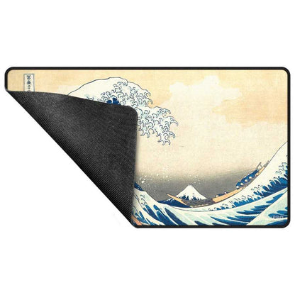 The Great Wave off Kanagawa Black Stitched Playmat