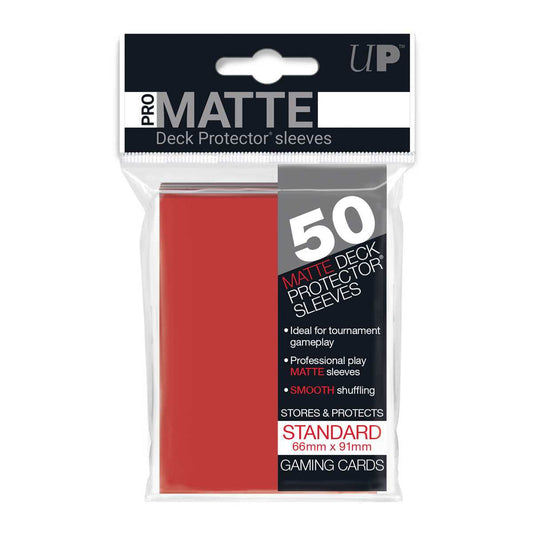 Pro Matte Standard Deck Protectors  (50ct) - Red