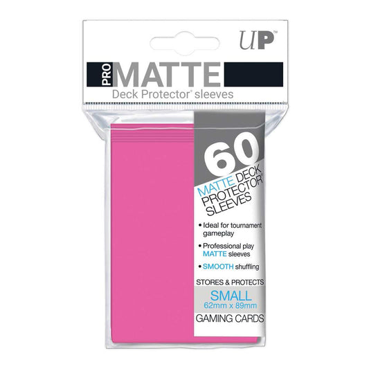 Pro Matte Small Deck Protectors (60ct) - Bright Pink