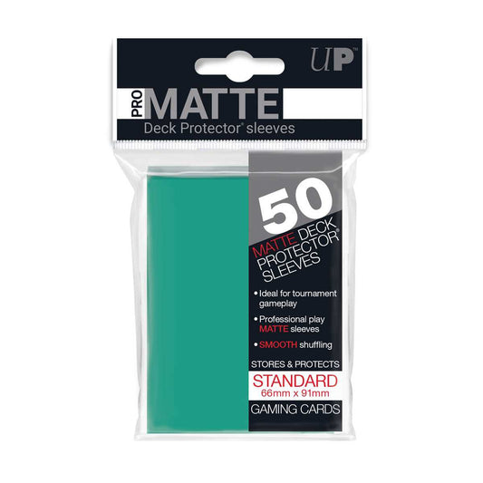 Pro Matte Standard Deck Protectors (50ct) - Aqua