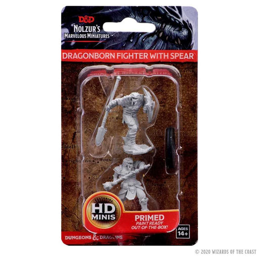 D&D Unpainted Miniatures: Dragonborn Male Fighter with Spear