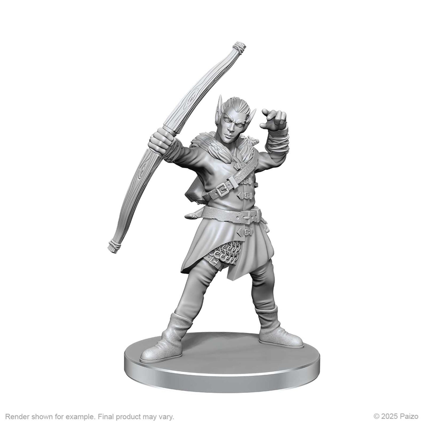 Pathfinder Deep Cuts Unpainted Miniatures: Elf Hunter & Catfolk Bandit (W26)