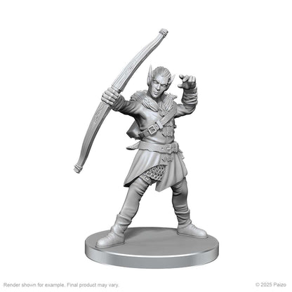 Pathfinder Deep Cuts Unpainted Miniatures: Elf Hunter & Catfolk Bandit (W26)