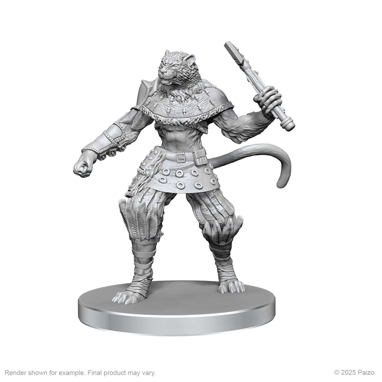 Pathfinder Deep Cuts Unpainted Miniatures: Elf Hunter & Catfolk Bandit (W26)