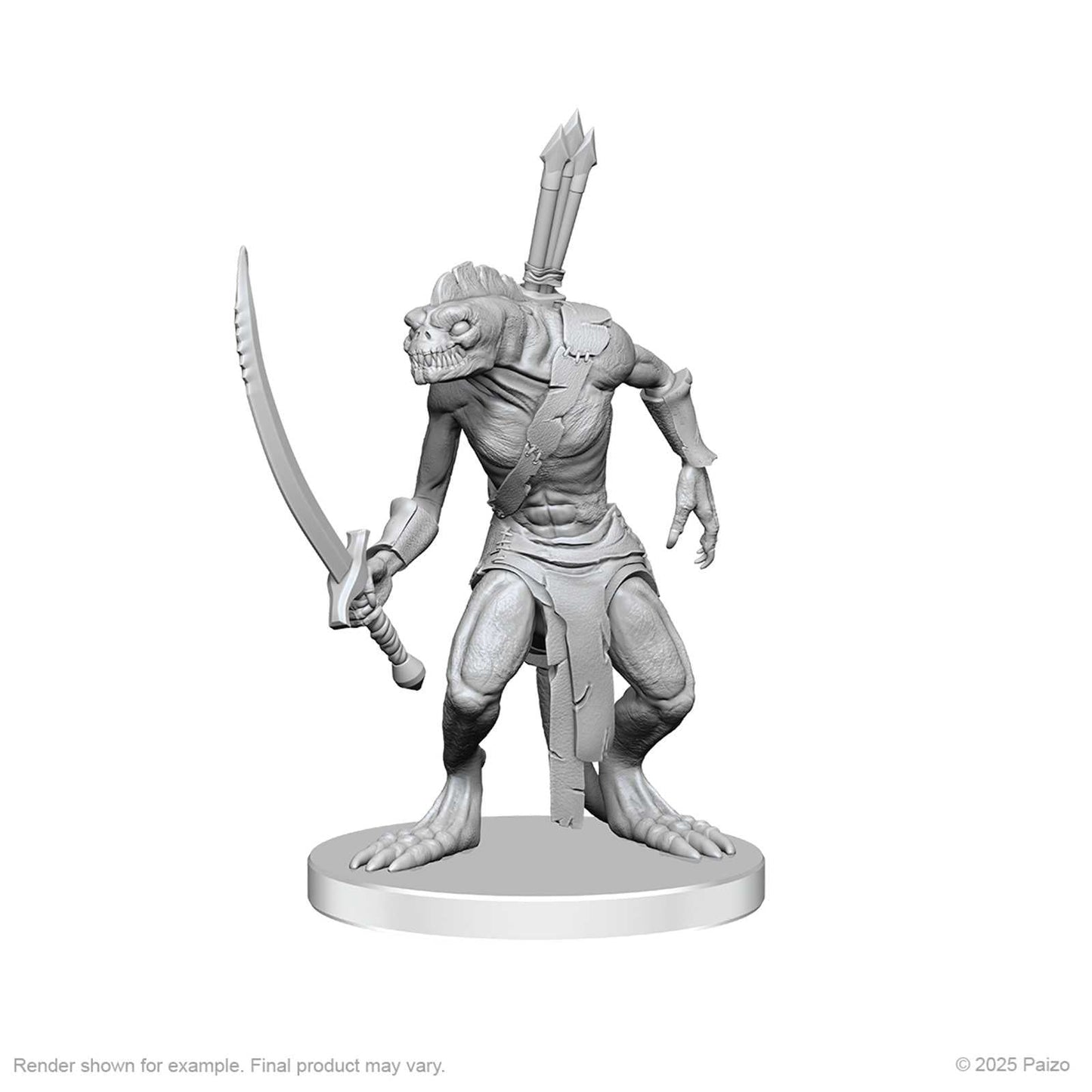 Pathfinder Deep Cuts Unpainted Miniatures: Xulgath Skirmisher & Stoneliege (W26)