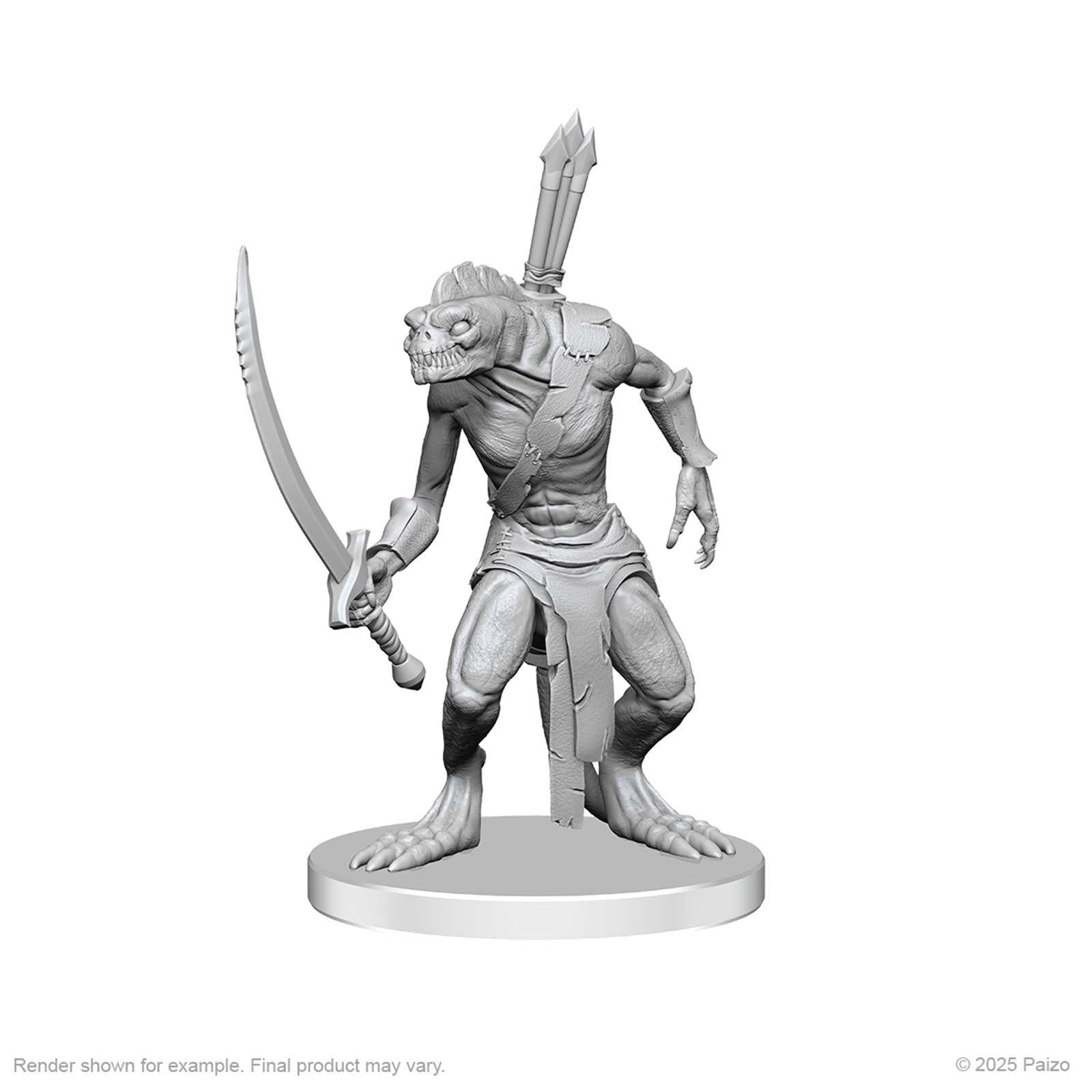Pathfinder Deep Cuts Unpainted Miniatures: Xulgath Skirmisher & Stoneliege (W26)