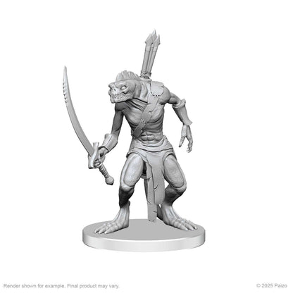 Pathfinder Deep Cuts Unpainted Miniatures: Xulgath Skirmisher & Stoneliege (W26)