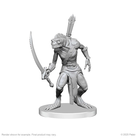 Pathfinder Deep Cuts Unpainted Miniatures: Xulgath Skirmisher & Stoneliege (W26)
