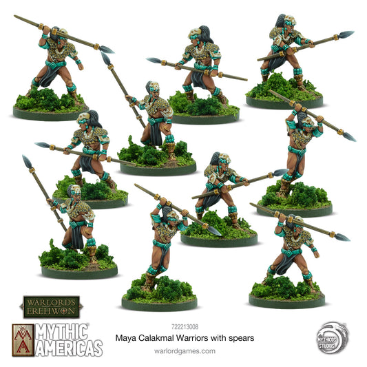 Maya Calakmal Warriors with spears