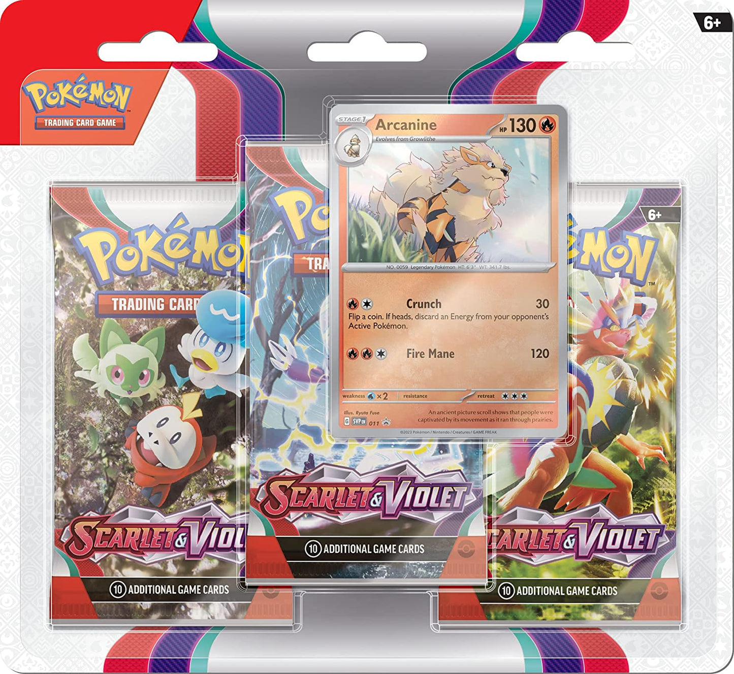 Pokemon TCG: Scarlet & Violet 1 3-Pack Booster - Arcanine